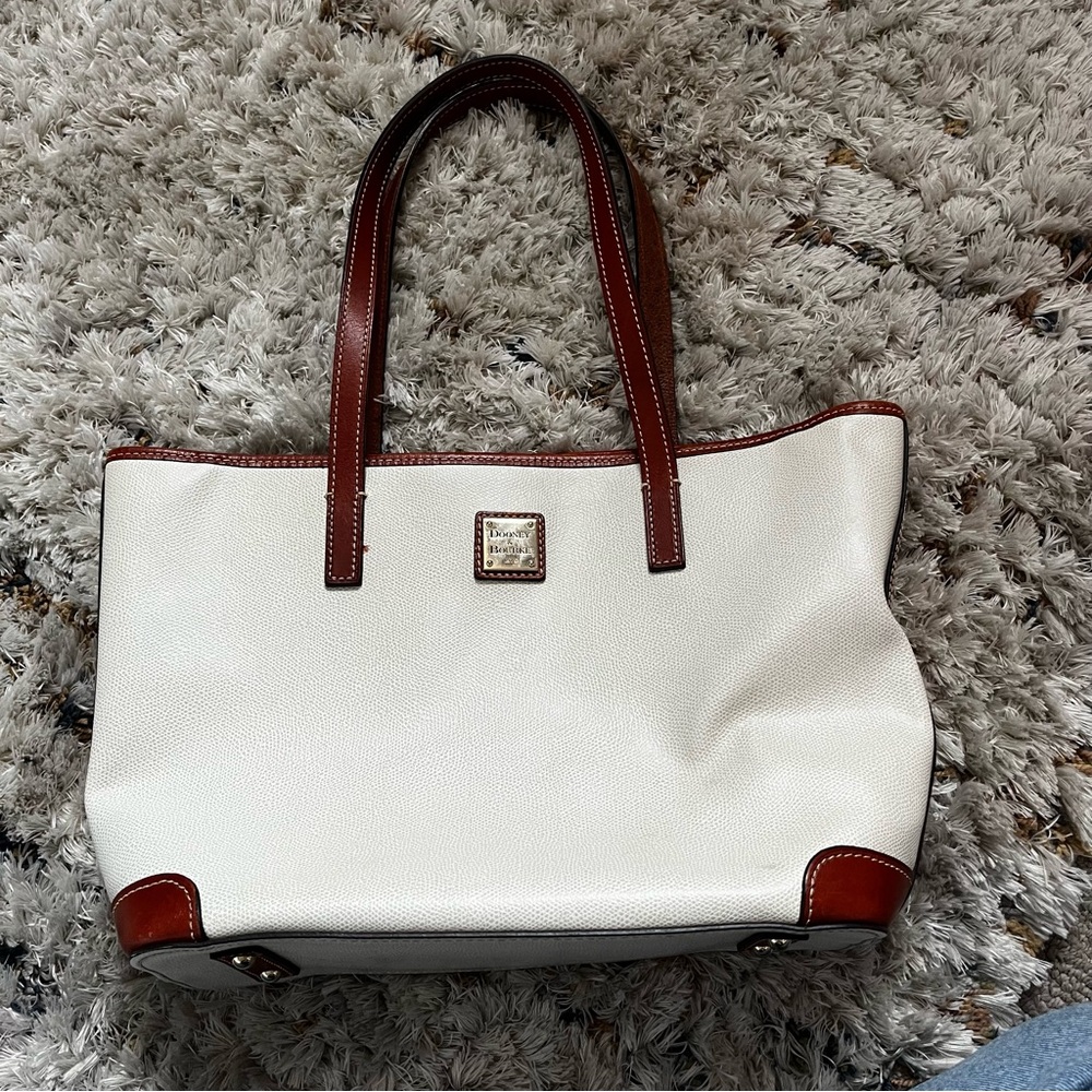 Dooney & Bourke Cream and White Charleston Tote